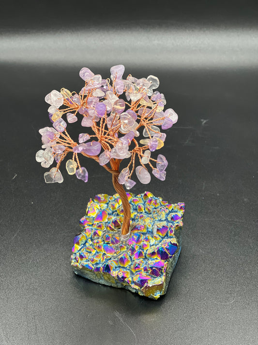 Amethyst and Rainbow Aura Tree of Life