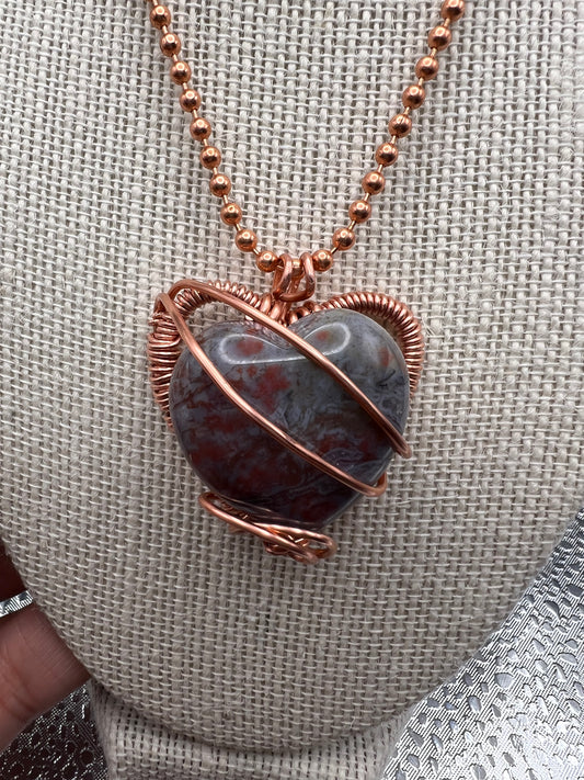 Necklace - Bloodstone Heart