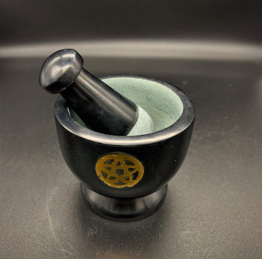 Soapstone Mortar & Pestle with Pentacle