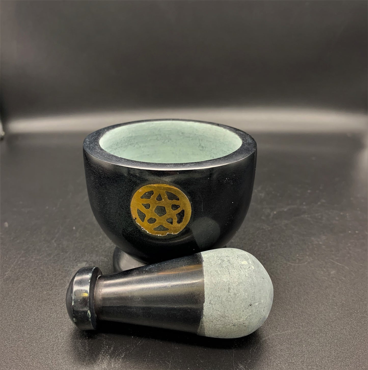 Soapstone Mortar & Pestle with Pentacle